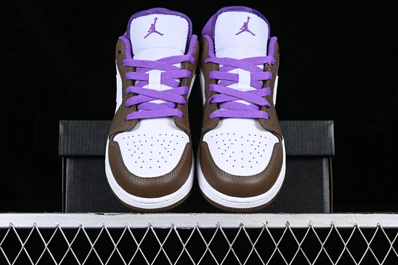 All categories Air Jordan Jordan series basketball shoes Air Jordan 1 Low G version pure original Air Jordan 1 Low "Palomino" AJ1 Joe 1 Mocha Purple Low-top cultural basketball shoes 553560-215